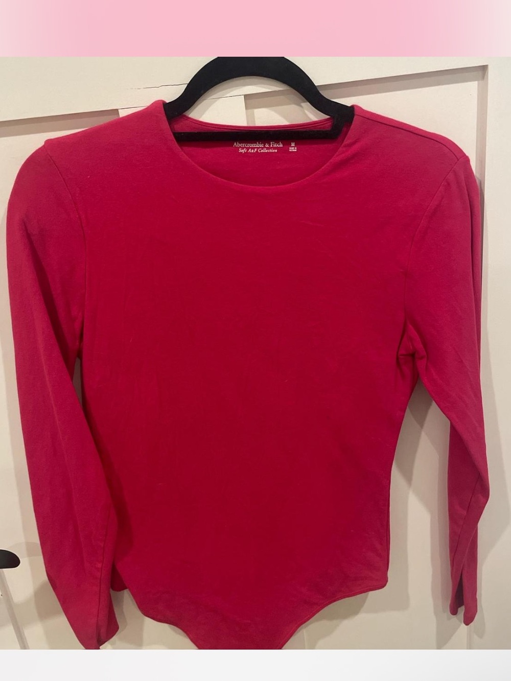 Abercrombie & Fitch Women's Pink Long-Sleeve Bodysuit